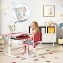 Decofy Kids Desk and Chair Set, Height Adjustable Study Table for 3–12
