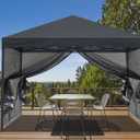 MASTERCANOPY Pop-Up Easy Setup Outdoor Canopy with Netting Screen Walls (10x10, Dark Gray)