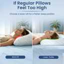 2.85" Ultra Thin Memory Foam Pillow with Cool-to-Touch Cover, Low Profile Flat Bed Pillow for Back & Stomach Sleepers, Standard Size