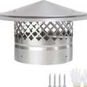 6 Inch Chimney Cap,Cone Top Chimney Cap with Screen,Roof Rain Wood Stove Pipe Cover Guard,Fireplace Exhaust Cover for Outside 6 inch Stove Pipe-304 Stainless Steel,Better Airflow Ventilation