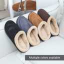 Ranberone Men's Slippers Microsuede Upper Moccasin House Shoes with Fuzzy Plush Lining Indoor and Outdoor (6-7, Grey)