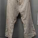 Summer Cotton Linen Tai Chi Pants Loose Tang Suit Pants Men Chinese Kung Fu Uniform Pants, Size XL