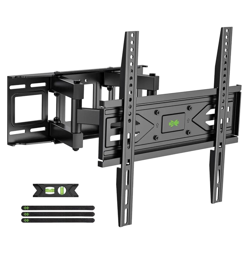 USX MOUNT Full Motion TV Wall Mount for Most 32-70 inch TVs up to 99 lbs, Wall Mount Bracket with Dual Articulating Arms, Swivel, Tilt, Max VESA 400x400mm, TV Mount Fits 12”/16” Wood Studs
