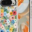 MOSNOVO Case for Google Pixel 9 Pro XL, [Buffertech 6.6ft Military-Grade Drop Protection] [Anti Peel Off Tech] Clear TPU Bumper Phone Case Cover Design - Pastel Floral Garden