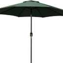 9' Outdoor Patio Umbrella, Outdoor Table Umbrella, Yard Umbrella, Market Umbrella with 8 Sturdy Ribs, Push Button Tilt and Crank