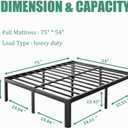 14 Inch High Full Size Bed Frame No Box Spring Needed, Platform Metal Bed Frame Full Size, Noise Free, Easy Assembly, Heavy Duty, Black