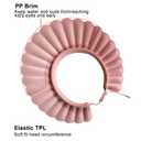 Safe Shampoo Shower Bathing Protection Bath Cap Soft Adjustable Visor Hat for Toddler, Baby, Kids, Children (Pink Lotus)