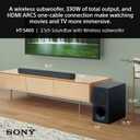 Sony HT-S400 2.1ch Soundbar with Powerful Wireless Subwoofer, S-Force PRO Front Surround Sound, and Dolby Digital, Black