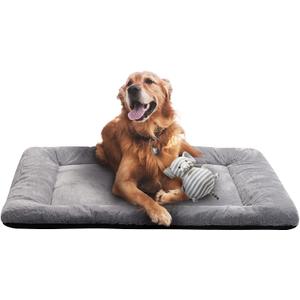 VERZEY Crate Pad for Large Dogs Fit Metal,Ultra Soft Bed Washable & Anti-Slip Kennel Pad for Dogs Cozy Sleeping Mat,Gray 42inch (42.0"L x 28.0"W x 1.0"Th)