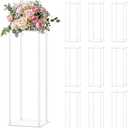 10pcs Acrylic Flower Stand Column 24 Inch Tall Vases for Centerpieces Clear Elegant Floral Display Holder for Wedding Birthday Party T-Stage Events Home Decorations