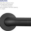 Stardrix 24-Inch ADA Compliant Grab Bar, 1.5" Diameter, Concealed Mounting Flanges, Handicap Friendly, Commercial & Residential Bathrooms, Matte Black Stainless Steel