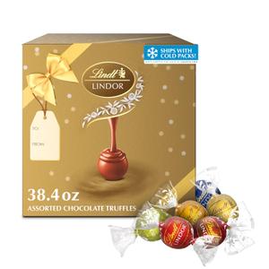 Lindt LINDOR Assorted Chocolate Truffles 90 Count Gift Box, Chocolate Candy with Smooth, Melting Truffle Center, 38.4 oz. Box (EXP 10/31/26)