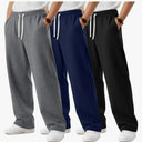 3 Pack Boys Sweatpants Kids Casual Open Bottom Pants Teen Straight Leg Athletic Drawstring Joggers with Pockets
