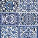 Peacoblue Blue Ethnic Pattern Placemats Set of 6,12"x17" Waterproof Washable Table Place Mats for Indoor Outdoor Farmhouse Party Kitchen Dining Table Decoration