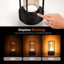 Portable Metal Table Lamp for Indoor/Outdoor ,Rechargeable Cordless LED Lamp, 3-Colour Infinitely Dimming Battery Powered Small Desk Lamp, Restaurant/Bedroom/Bar/Coffee Shop/Camping Light (Black)