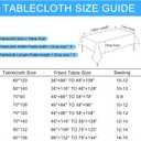 Hiasan Faux Linen Rectangle Tablecloth - Wrinkle and Stain Resistant Washable Table Cloth for Kitchen Dining Room Holiday Table Cover for Party Dinner, Beige, 60 x 120 Inch