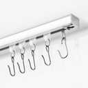 Curtain Track, Ceiling Curtain Track with Roller Hooks, Ceiling Mount Rail Set for Room Divider, 6ft - 9ft (White)