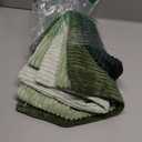 FUTEI Olive Green Decorative Throw Pillow Covers 18x18 Inch Set of 4, Square Soft Faux Rabbit Fur Big Striped Cushion Cover,Home Decor for Couch Sofa Bed Living Room