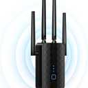 WiFi Extender Signal Booster, WiFi Booster Dual Band 5.8GHz&2.4GHz, Covers Up to 10000 Sq.ft, 1.2Gbps WiFi Repeater with One Ethernet Port, One-tap Setup