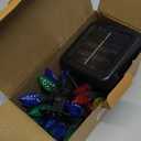 C6 Solar Christmas Lights Outdoor, 50 LED 16FT Christmas Decorations Outdoor Waterproof, Solar String Lights for Outside with 8 Modes, Fairy Twinkle Light for Tree Party Garden Xmas Decor (Multicolor)