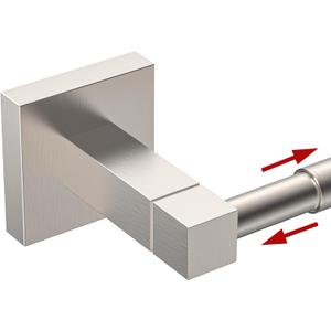 RUACQ Adjustable Towel Bar 13.8 to 24 inch, Square Base Single Towel Racks for Bathroom, Stainless Steel Towel Holder Wall Mounted, Sturdy and Rustproof (Brushed Nickel)