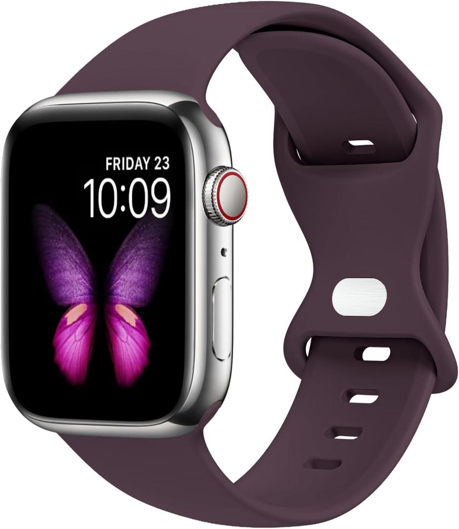 10 x Sport Bands Compatible with Apple Watch Band Ultra 2/Ultra SE Series 9/8/7/6/5/4/3/2/1 38mm 40mm 41mm 42mm 44mm 45mm 49mm S/M M/L for Women/Men Silicone iWatch Band(Dark Cherry, 38/40/41mm