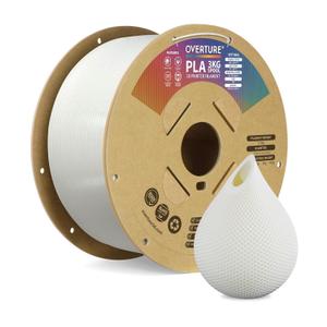 OVERTURE PLA Filament 1.75mm, Neatly Wound 3D Printer Filament 3kg Spool (6.6lbs), Dimensional Accuracy +/- 0.02 mm, Fit Most FDM 3D Printers (White 3KG-1 Pack)