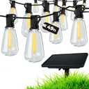 Regalosonline Solar String Lights for Outside - 15+1 LED Bulbs Patio Lights with USB Port & Waterproof Outdoor (Warm White)