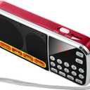 Small Radios Portable AM FM:Battery Powered Radio Support USB Flash Disk/Micro SD Card MP3 Playback TF Card Slot Digital Buttons Bass Diaphragm Pocket Radio with Excellent Reception and Sound Quality