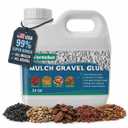 Mulch Gravel Glue for Landscaping 34 Oz - Fast-Drying Rock Pea Glue, Waterproof Gravel Binder, Clear Adhesive for Rocks, Mulch, Pebbles, Rubber Pet-Friendly Bookbinding and Book Repair