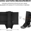 Snake Gaiters Leg Guards, Waterproof Snake Guards, Adjustable Snake Bite Protection for Lower Legs, Snake Chaps for Men&Women