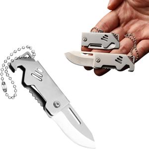 10 pcs Titanium Alloy Pocket Knife with 1 Keyring, Mini Folding Knife, Car Key Ring Knife, Portable Small EDC Knife for Outdoor, Foldable Leisure Knife, Letter Opener/Parcel Knife