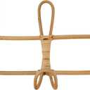 Boho Rattan Wall Hooks  Handmade Wall Mount Coat & Towel Rack, Natural Beige Hanging Organizer for Clothes, Hats, Towels, and Bags, Perfect for Entryway, Bedroom, Living Room (15.7x7.9 Inch)