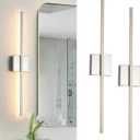 Wall Sconces Set of Two,LED Hardwired Dimmable Wall Sconce,Nickel Bedroom Sconces Set of 2 for Bathroom, Living Room, Bedroom, Hardwired 3000K 28 Inch (2 Pack)
