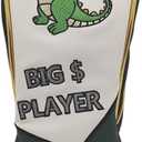 Golf Head Covers Humorous Crocodile Cartoon Embroidery Luxurious Waterproof and wear-Resistant Silicone Leather Durable Driver & Wood Club Covers