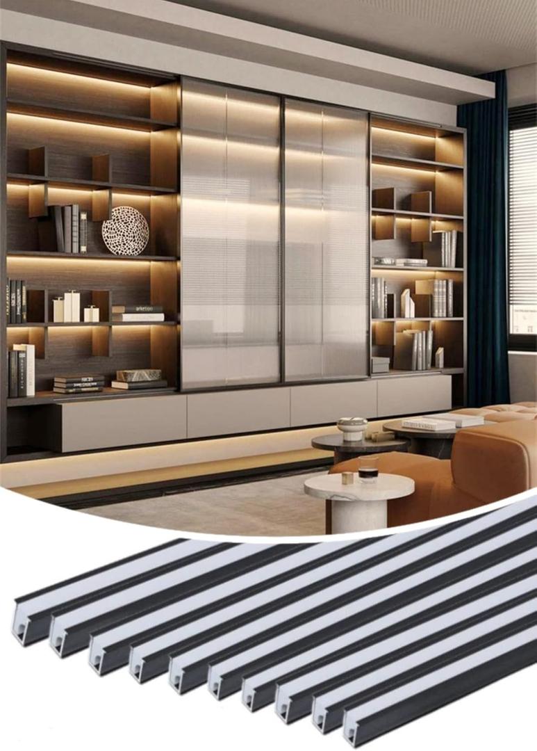 10-Pack 3.3ft LED Aluminum Channel System with Silicone Cover, Aluminum Extrusion Substitutes for Hidden Counter Light, LED Strip Light Diffuser for Indoor DIY Installation