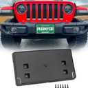Original Front License Plate Bumper Mounting Bracket Fit for 2018-2023 Jeep Wrangler JL JLU & Jeep Gladiator JT Rubicon Steel Bumper, Replace 68295610AA CH1068150