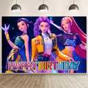 Demon Hunters Birthday Decorations,Demon Hunters Happy Birthday Banner Backdrop for Kids Birthday Party Supplies (5x3ft)