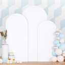 Arch Cover Set of 3 White Wedding Arched Backdrop Cover 4ft 5ft 6ft Spandex Fitted Arch Covers for Chiara Backdrop Stand Party Arch Frame Covers for Birthday Baby Shower Gender Reveal Decor