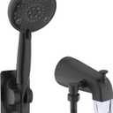 Slip-On Tub Spout with Diverter, High Pressure 8 Settings Hand Held Shower, All Metal Bathtub Faucet with Sprayer Matte Black