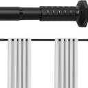 Shower Curtain Rod Tension No Drilling, Adjustable 51-128In,Black