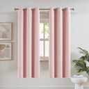 DUALIFE Baby Pink Curtains Blackout 72 Inch Length - Room Darkening Curtain for Nursery Thermal Insulated Grommet Panel Pair 34 x 72 Inches Long, 2 Panels (34"W x 72"L (Pack of 2))