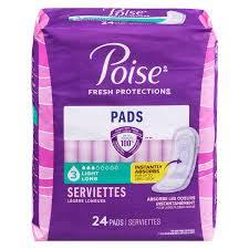 Poise long length light absorbency pads 24un, 2 Pack