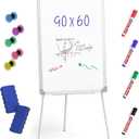 Nicpro Easel Whiteboard with Stand, 36 x 24'' Magnetic Dry Erase White Board Tripod Height Adjustable with Pens, Eraser, Magnet, Flipchart Easel Stand White Board for Kid Student Office Home Classroom