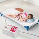 10 Pcs Cot Sheets for Daycare, 23" X 51", White Daycare Cot Size Sheet with Corner Elastic Loops for Child Boys Girls, Daycare Essentials for Toddler and Preschool