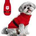 Dog Christmas Sweater for Medium Dog Girl & Male, Knitting Collar Soft Warm Doggy Festive Holiday Winter Sweater, Puppy Funny Clothing for Outdoors Playing (Santa Claus, M)