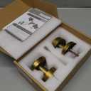 Antique Brass Passage Door Knobs Interior, Old Style Round Door Knob Antique Door Handle for Hallway Pantry Closet Door Knob (1 Pack Passage)