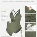 Popilush Bathing Suit for Women Tummy Control One Piece Swimsuit with Shapewear & Built-in Bra for Beach Resort Wear for Women Green (Green, L)