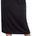 SOFIA'S CHOICE Women's Midi Skirt Drawstring High Waist Sweat Skirts with Pockets (Large, Black 01)