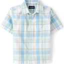 The Children's Place boys Short Sleeve Button Up Shirt, XL/TG
